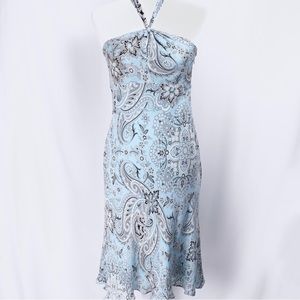 Ann Taylor Blue and White Paisley Dress